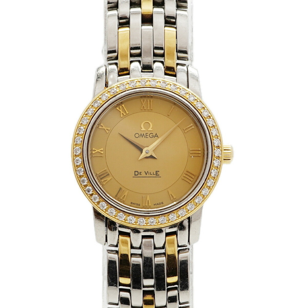 Omega De Ville Prestige Diamond 413.25.22.60.08.001 Gold Dial Women's Watch